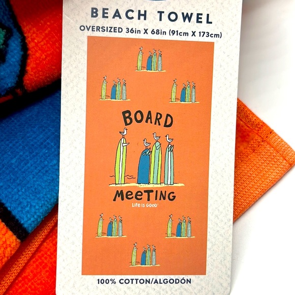 Life is Good Board Meeting Beach towel - Picture 3 of 3